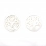 White mother-of-pearl tree of life pattern 17mm x 1pc