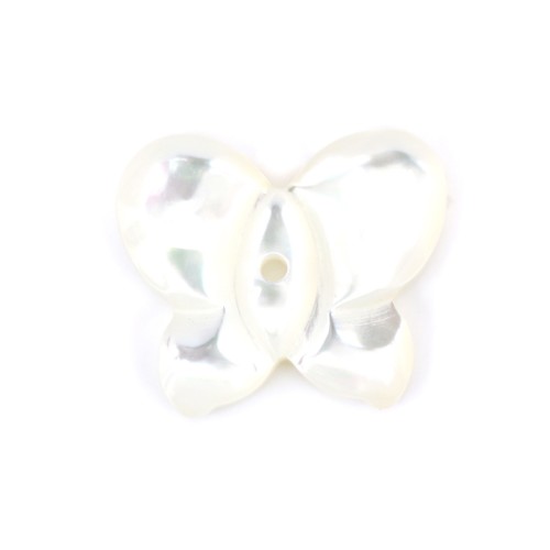 Weißes Perlmutt in Schmetterlingsform 10x12mm x 1pc