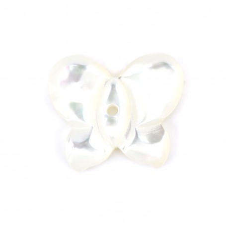 White mother-of-pearl in butterfly shape 10x12 mm x 1pc 