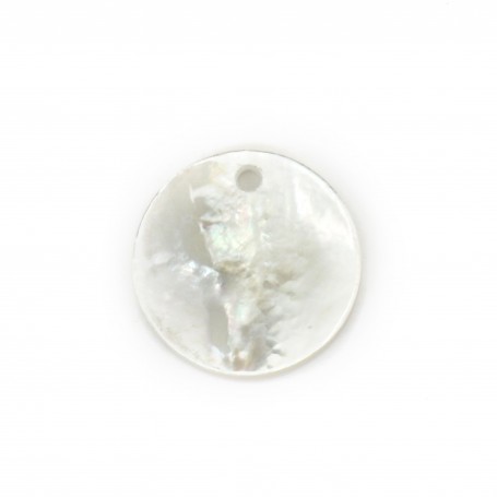 White round & flat mother-of-pearl 10mm x4pcs
