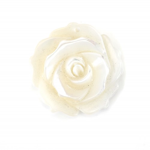 Mãe de Pérola Branca em semidrilhado rosa 20mm x 1pc