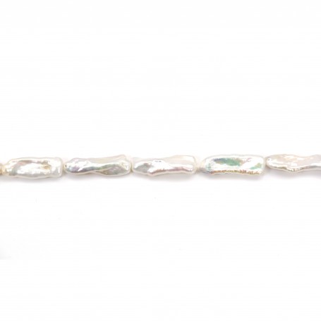 Perles de culture d'eau Douce blanche baroque 10x30mm x 40cm