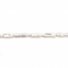 Freshwater cultured pearls, white, baroque tube, 6-8mm x 38cm