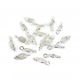 Charm Gemstone faceted oval moon set in 925 silver 4x11mm x 1pc