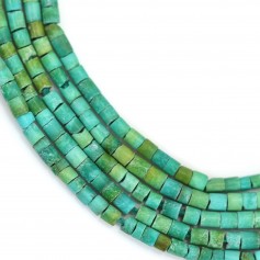 Reconstituted turquoise green, tube shape, 1.0mm x 37cm