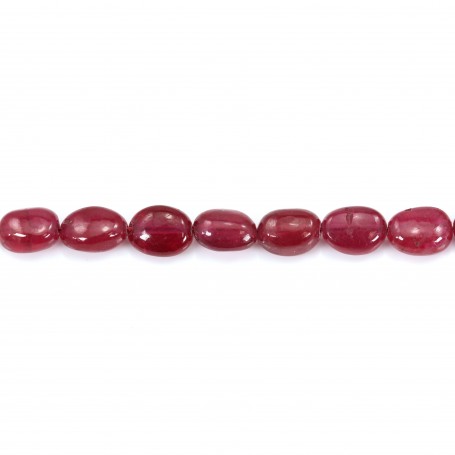 Red ruby treated oval baroque 5-7x7-9mm x 5cm (7pcs)