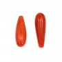 Natural Red Coral Drop half drilled 7x21mm x 1pc