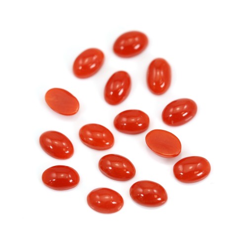 Cabochon Natural Red Coral Oval 4*6mm x 1pc