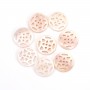 Openwork medallion mother of pearl pink rosette 12mm x 1pc