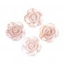 Pink half-drilled mother-of-pearl flower 20mm x 1pc