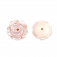 Pink mother of pearl flower shape 8mm x 1pc