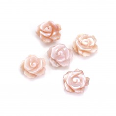 Madreperla semiperforata a forma di fiore (rosa) 10mm x 1pc