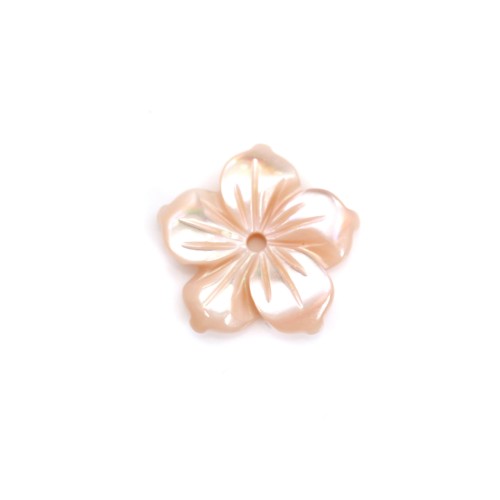 Pink mother-of-pearl 5 petal flower 10mm x 1pc