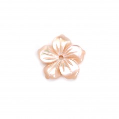 Pink mother of pearl flower 5 petals 8mm x 1pc