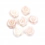 Nacre rose semi-percée en forme de rose 10mm x 1pc