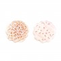 Pink mother-of-pearl floral pattern with openwork 18mm x 1pc