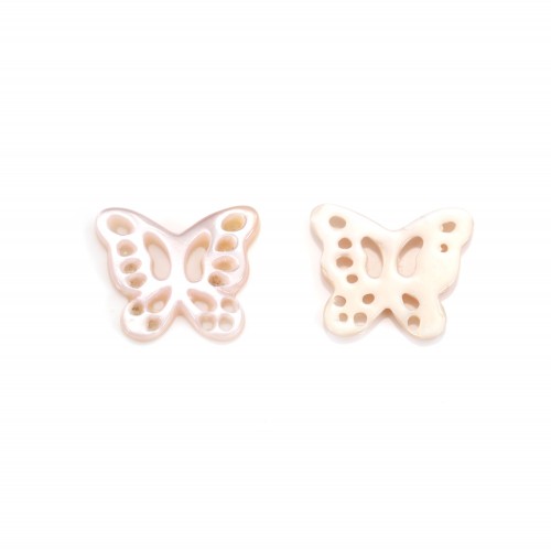 Rosa Perlmutt durchbrochene Schmetterling Form 9.5x11.5mm x 1pc