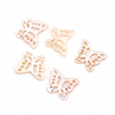 Openwork pink mother of pearl Butterfly 9.5x11.5mm x 1pc