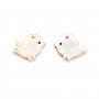 Pink mother-of-pearl bird 9x9mm x 1pc 