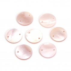 Round flat pink mother-of-pearl 12mm x 1pc