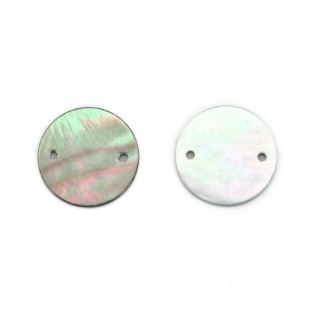 Gray, round, flat mother-of-pearl 8mm x 4pcs