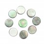 Gray mother-of-pearl flat round beads 8mm x 20 pcs