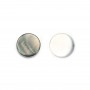 Gray mother-of-pearl flat round beads 8mm x 20 pcs