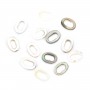 Gray mother-of-pearl hollowed oval beads 4x6mm x 20 pcs