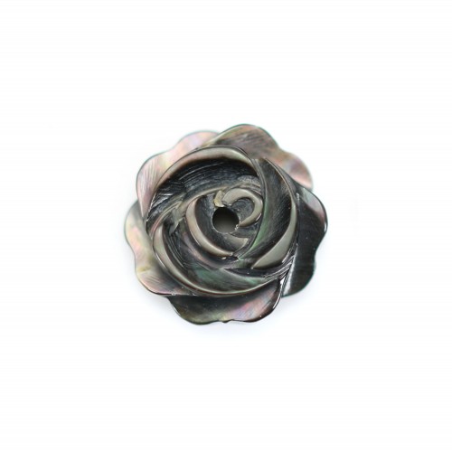 Forma de flor cinzenta mãe de pérola com buraco no centro 8mm x 1pc