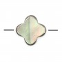Gray mother-of-pearl clover beads on thread 10 mm x 40cm