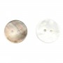 Gray mother-of-pearl round button 2x20mm x 1pc