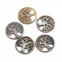 Gray mother-of-pearl tree of life pattern 17mm x 1pc