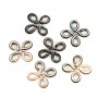 Gray mother-of-pearl chinese knot 15mm x 1pc