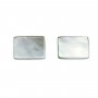 Gray mother-of-pearl rectangle beads 10x14mm x 10 pcs