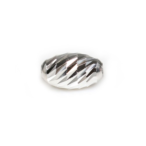 Perlina a forma di oliva in argento sterling 925, 6x10mm x 2pcs
