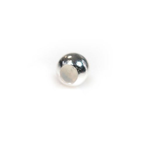 Tapón perla redondo 3mm plata 925 x 6pcs