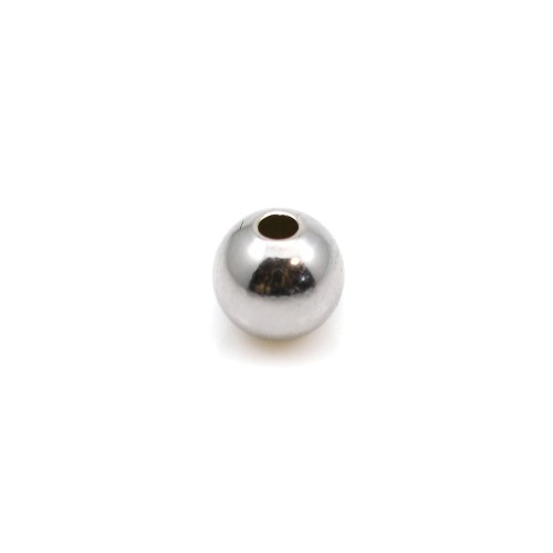 Perla a sfera rodiata argento 925 4mm x 10pz
