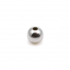 Silver ball pearl rhodium 925 4mm x 10pcs