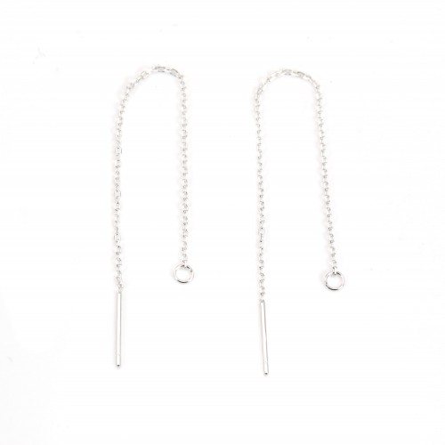 Round hoop earrings 1.0x75mm silver 925 x 2pcs