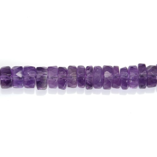 Amethyst roundel heishi faceted 6-7mm x 41cm