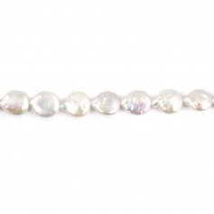 Perle coltivate d'acqua dolce, bianche, barocche x 40 cm