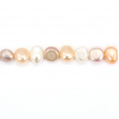 Perles de culture d'eau douce, multicolore, baroques, 6-7x8-9mm x 36cm