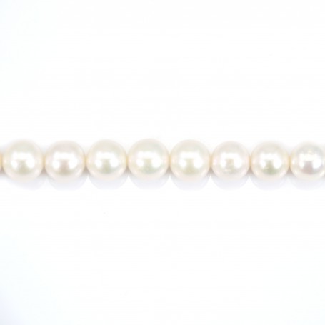 White round freshwater pearl round 7.5mm x 40cm AAA