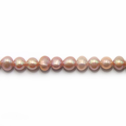 Perles de culture d'eau douce, mauve, oval 4-4.5mm x 40cm