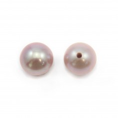 Freshwater cultured pearls, semi-pierced, purple, round, 6-6.5mm x 1pc