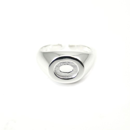 Anel de suporte oval ajustável 6x8mm Prata 925 - Grande x 1pc