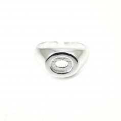 Adjustable Oval Support Ring 6x8mm Silver 925 - Large Size x 1pc