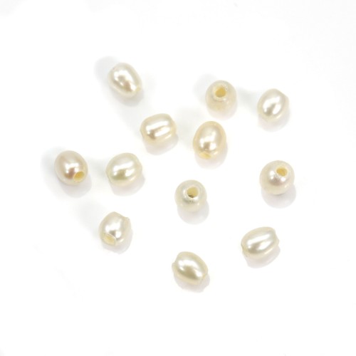 White baroque freshwater pearl 7-9mm with large drilling 1.9mm x 20pcs