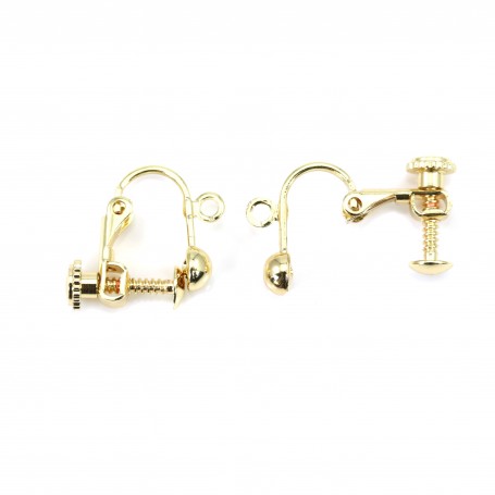Earring clip by "flash" Gold on brass 13mm x 6pcs