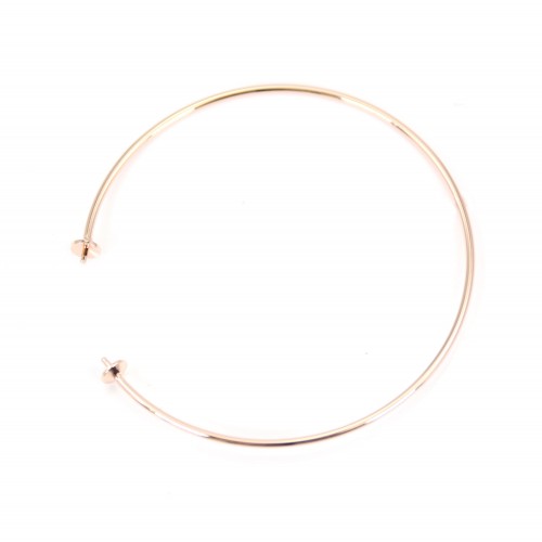 Bracciale di perle semiperforate "flash" placcato oro rosa su ottone 60 mm x 1 pz